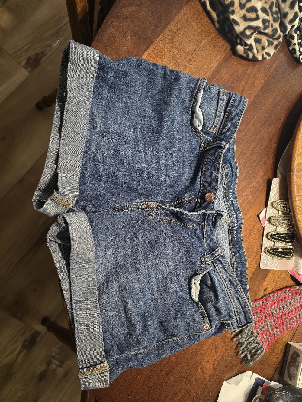 Old NAVY Rolled-Hem Dark Blue Denim Women's Shorts
